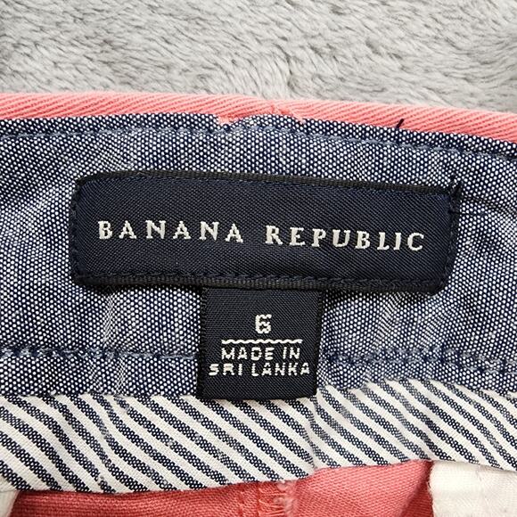 Banana Republic Shorts Womens 6 Pink Sun Blaze We Roll Up Chino Cuffed Preppy - Picture 5 of 14